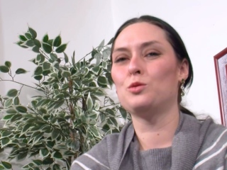 German girl next door doing job casting on the street